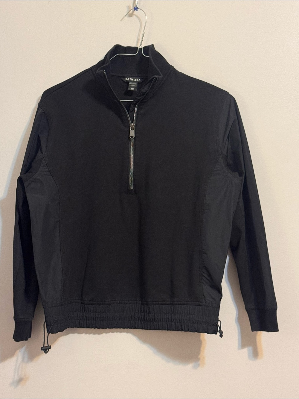 Athleta Triumph Hybrid Half Zip Sweatshirt Black XXS‎